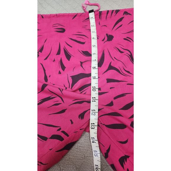 C'EST JOLI by Laura Vintage Hot Pink Animal Print drawstring Shorts Women's Med - Picture 7 of 9
